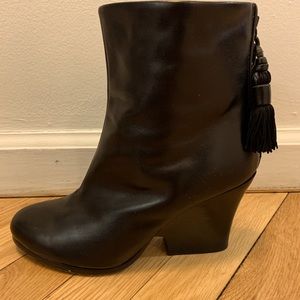 Rag & Bone black leather booties with tassels